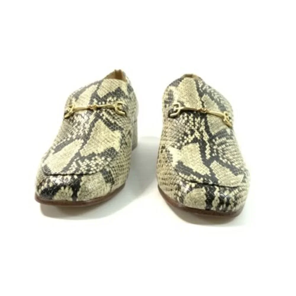 Sam Edelman Jamille Heeled Snake Print Loafers 6.5